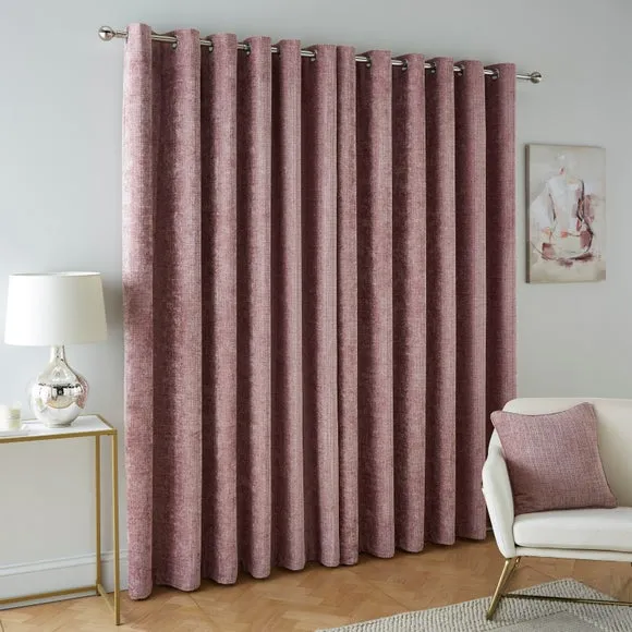 Heavyweight Eyelet Curtains - Mauve, Chenille