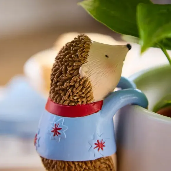 Hedgehog Plant Pot Hanger - Multicolor, Polyresin