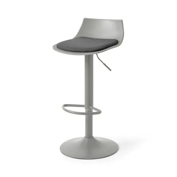 Height Adjustable Barstool - Charcoal, Leather