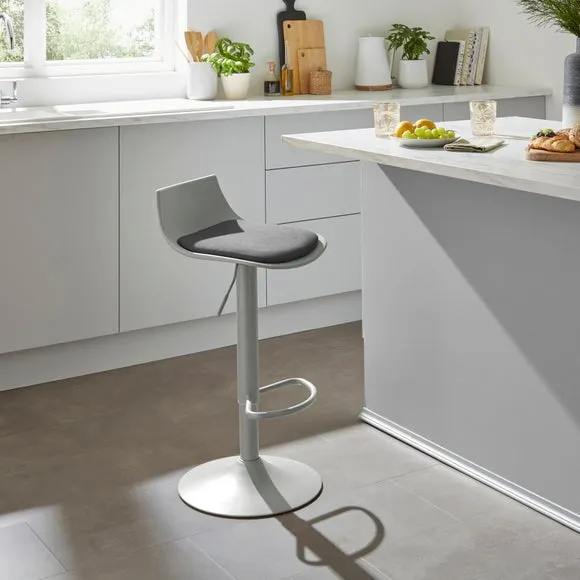 Height Adjustable Barstool - Charcoal, Leather image