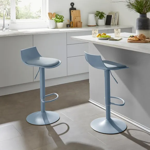 Height Adjustable Barstool - Cornflower, Fabric