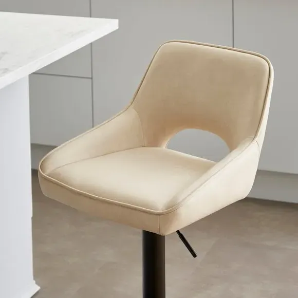 Height Adjustable Barstool - Mink, Faux Leather