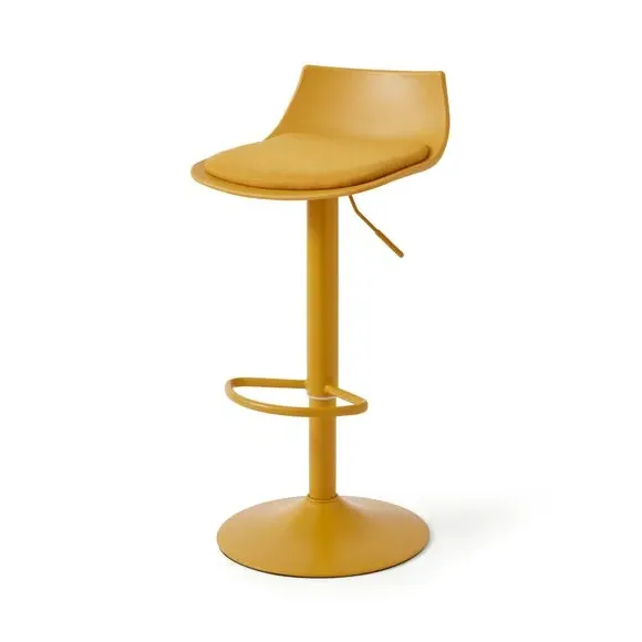 Height Adjustable Barstool - Ochre, Fabric