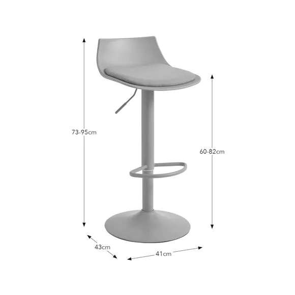 Height Adjustable Barstool - Ochre, Fabric