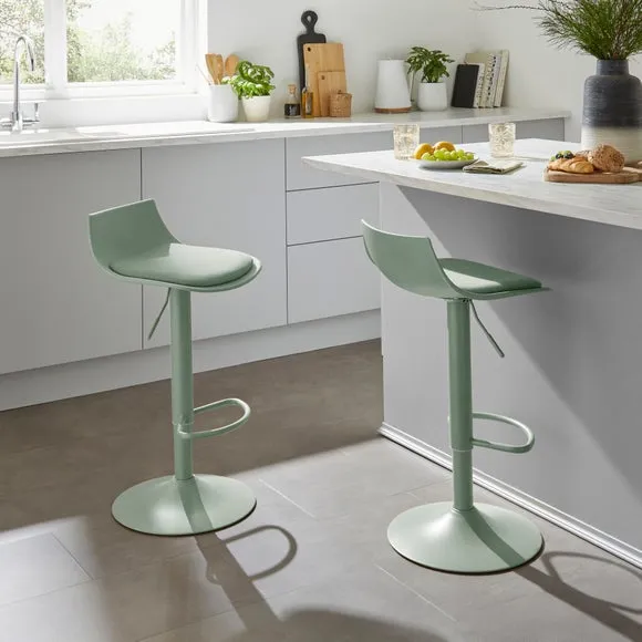 Height Adjustable Barstool - Sage, Fabric