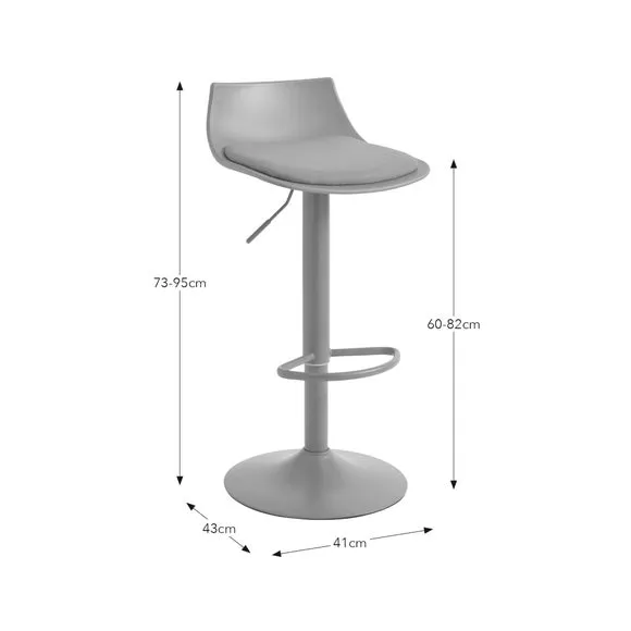 Height Adjustable Barstool - Sage, Fabric