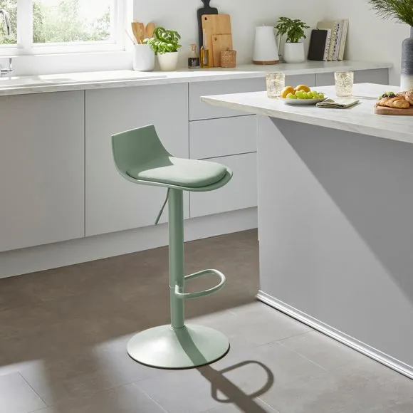 Height Adjustable Barstool - Sage, Fabric
