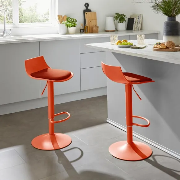 Height Adjustable Barstool - Tigerlily, Fabric