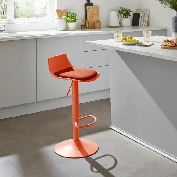 Height Adjustable Barstool - Tigerlily, Fabric