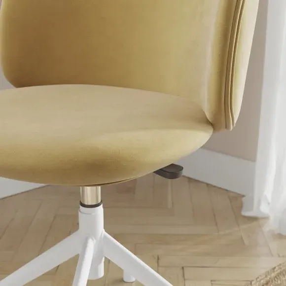 Height Adjustable Office Chair - Ochre, Velvet