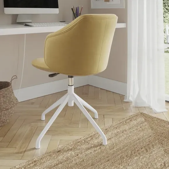 Height Adjustable Office Chair - Ochre, Velvet