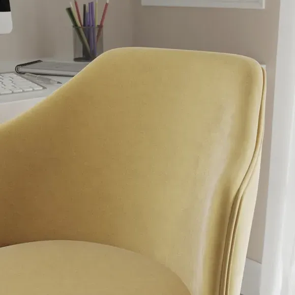 Height Adjustable Office Chair - Ochre, Velvet