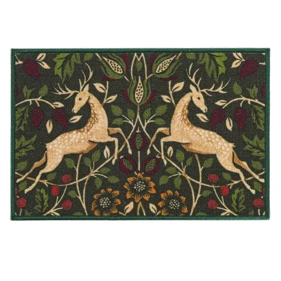 Heritage Deer Washable Mat - Green