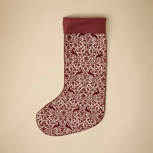 Heritage Pattern Stocking - Red, Polycotton