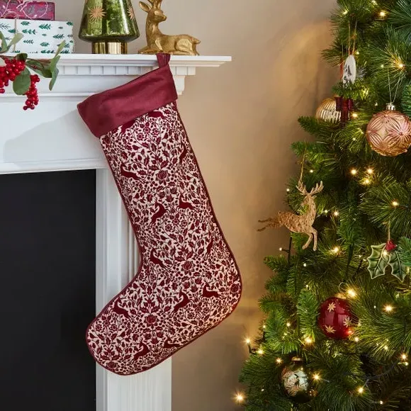 Heritage Pattern Stocking - Red, Polycotton image