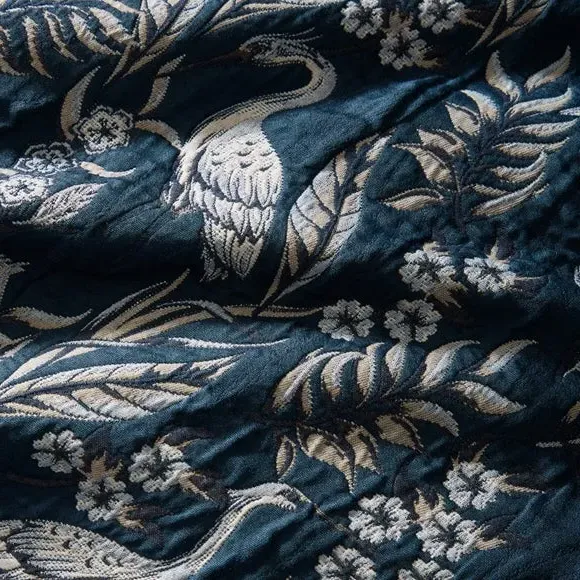 Heron Duvet Cover & Pillowcase Set - Navy