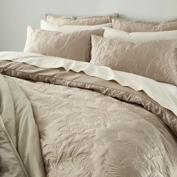 Heron Duvet Cover Set - Champagne, Polyester