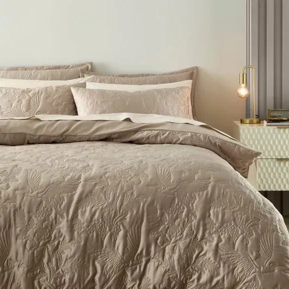 Heron Duvet Cover Set - Champagne, Polyester image