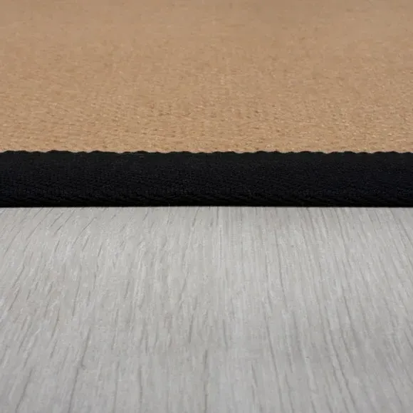 Herringbone Border Doormat - Black, Jute