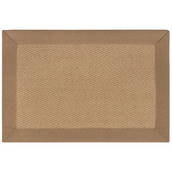 Herringbone Border Doormat - Natural, Jute