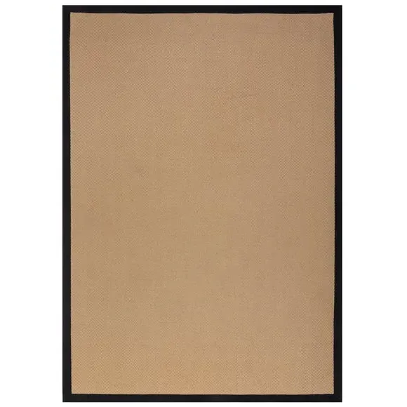 Herringbone Border Rug - Black, Jute