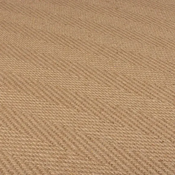 Herringbone Border Rug - Black, Jute