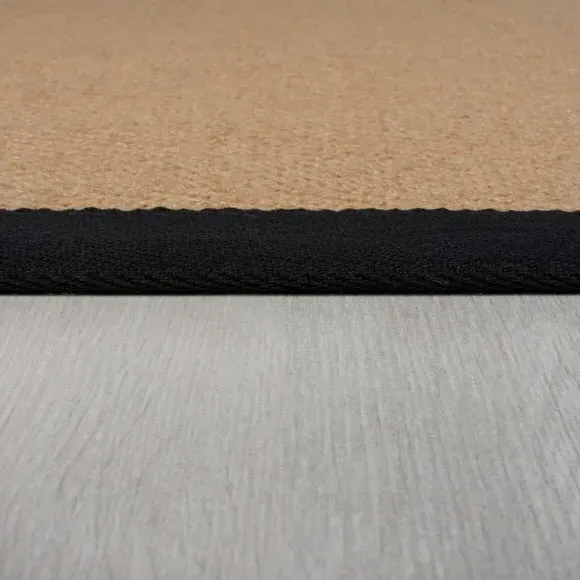 Herringbone Border Rug - Black, Jute