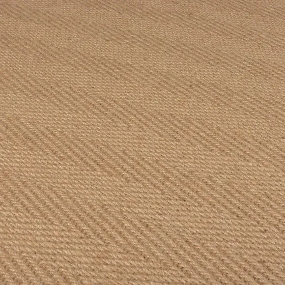 Herringbone Border Rug - Black, Jute