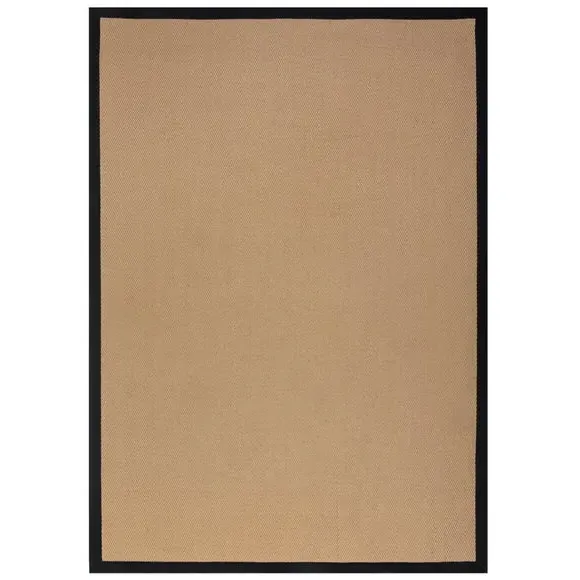 Herringbone Border Rug - Black, Jute