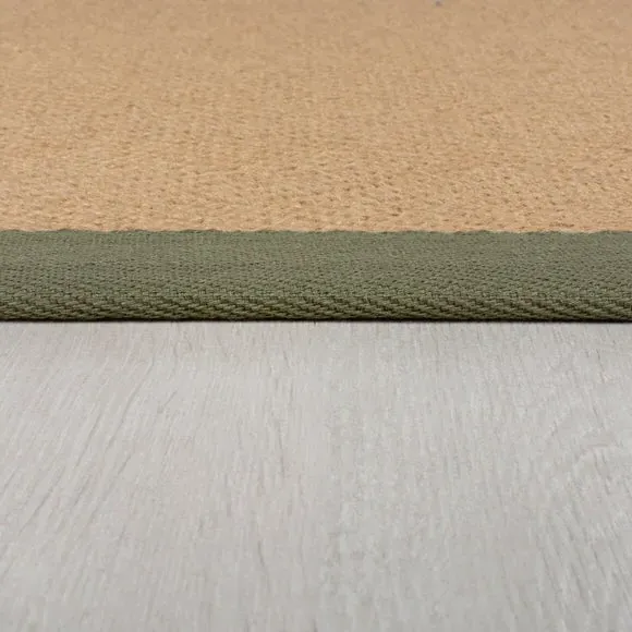 Herringbone Border Rug - Green, Jute