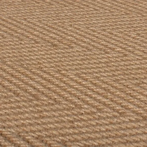 Herringbone Border Rug - Grey, Jute
