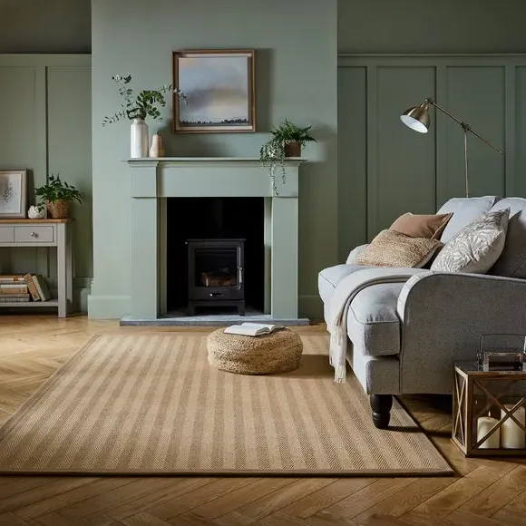 Herringbone Border Rug - Natural, Jute
