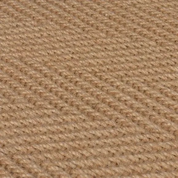 Herringbone Border Rug - Red, Jute