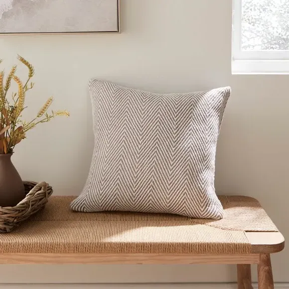Herringbone Cushion with Filling - Natural
