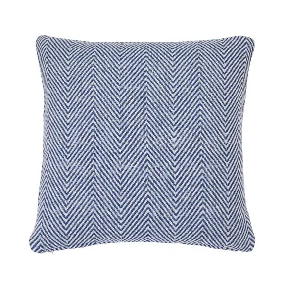 Herringbone Cushion with Filling - Navy