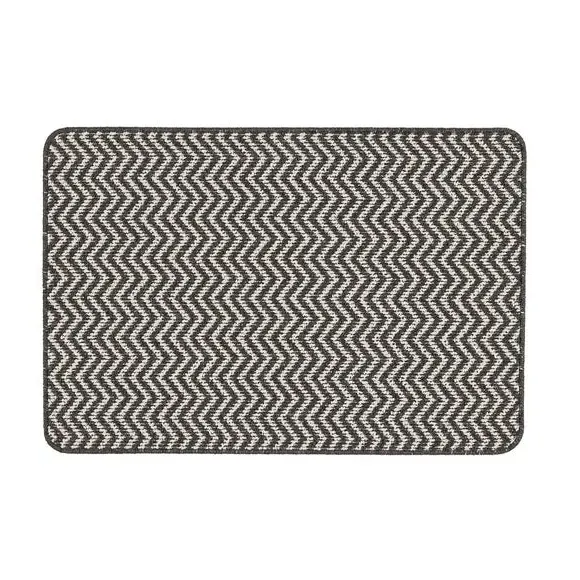 Herringbone Doormat with Anti-Slip - Monochrome