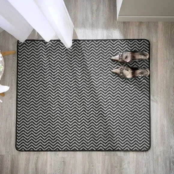Herringbone Doormat with Anti-Slip - Monochrome
