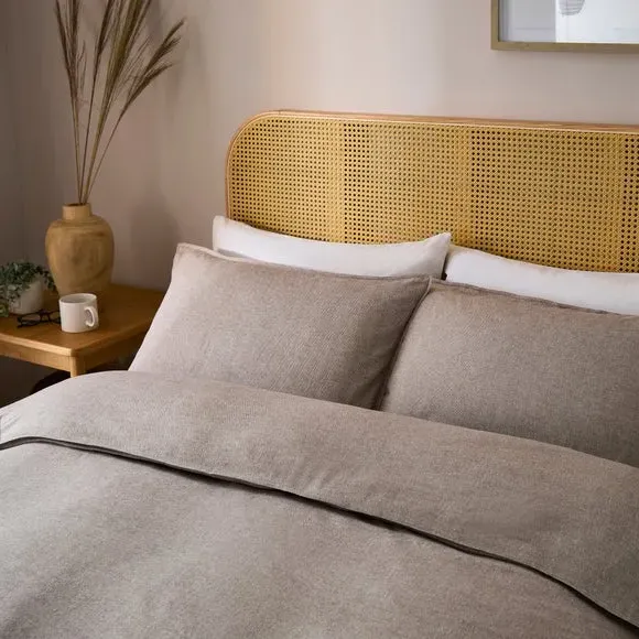 Herringbone Duvet Cover Set - Grey, Cotton