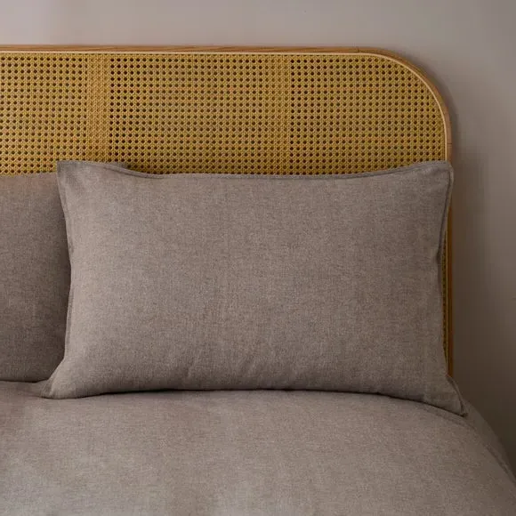 Herringbone Duvet Cover Set - Grey, Cotton