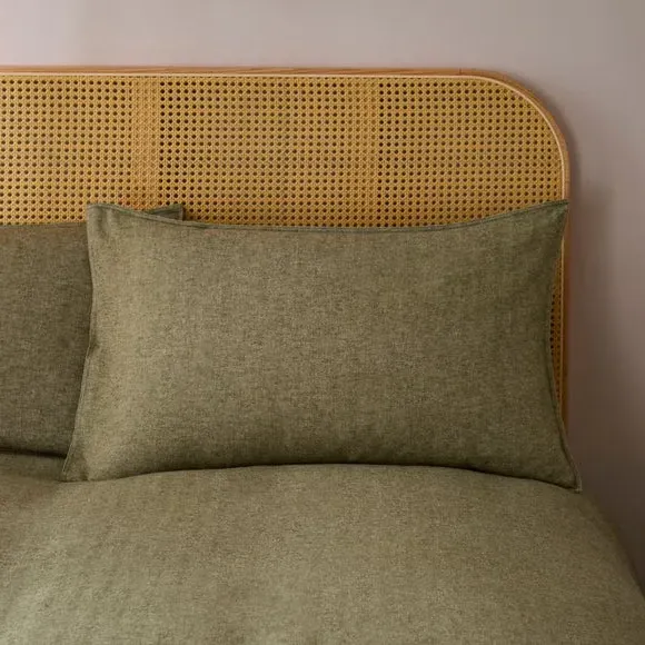 Herringbone Duvet Cover Set - Olive, Cotton