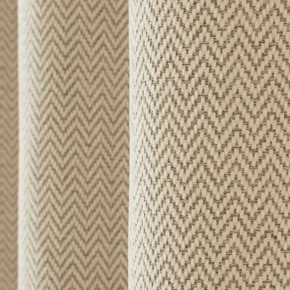 Herringbone Eyelet Curtains - Ivory, Chenille