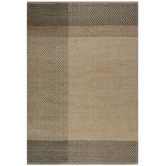 Herringbone Flatweave Rug - Green, Jute