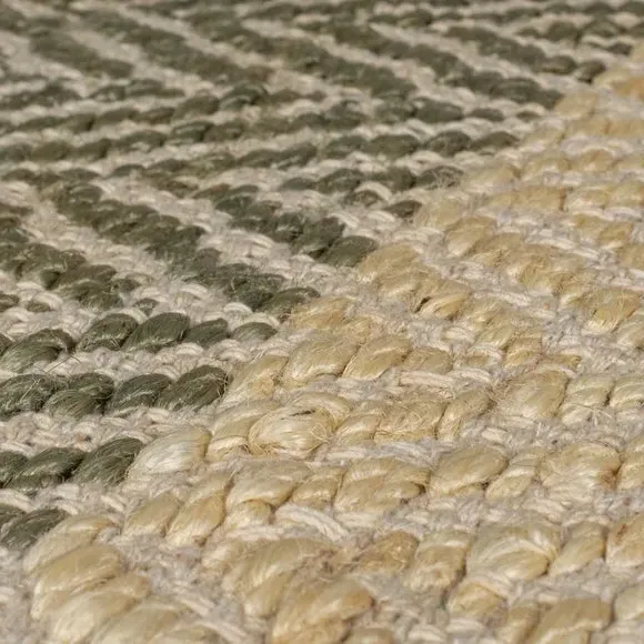 Herringbone Flatweave Rug - Green, Jute