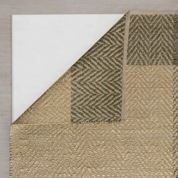 Herringbone Flatweave Rug - Green, Jute