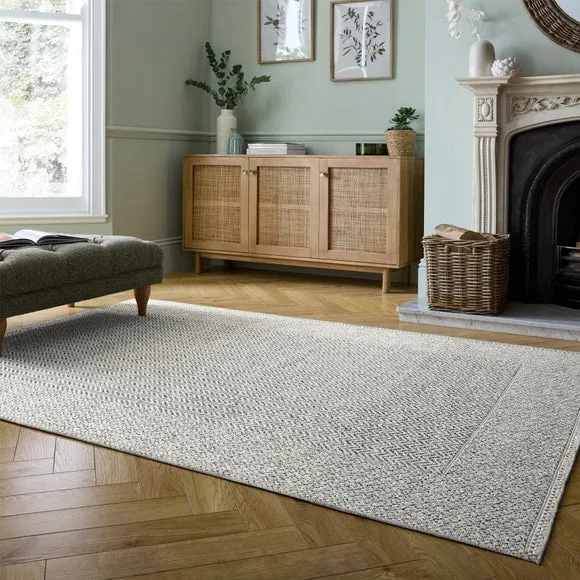 Herringbone Flatweave Rug - Monochrome, Polyester