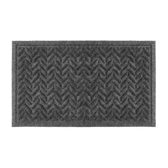 Herringbone Outdoor Doormat - Grey, Rubber
