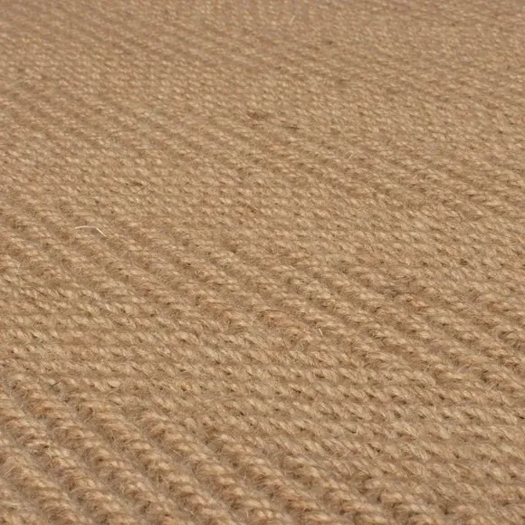 Herringbone Runner Rug with Border - Black, Jute