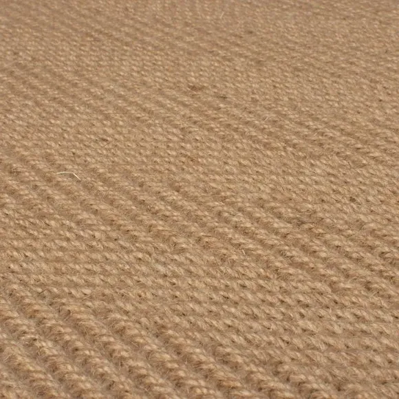 Herringbone Runner Rug with Border - Black, Jute