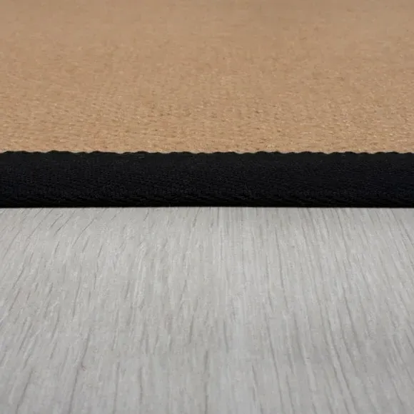 Herringbone Runner Rug with Border - Black, Jute