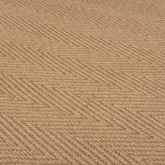 Herringbone Runner Rug with Border - Green, Jute